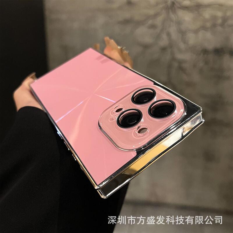 iPhone16promax 携帯電話ケース オーロラレーザーレンズホルダー Apple 15 電気メッキスクエア保護カバーに適しています。|undefined