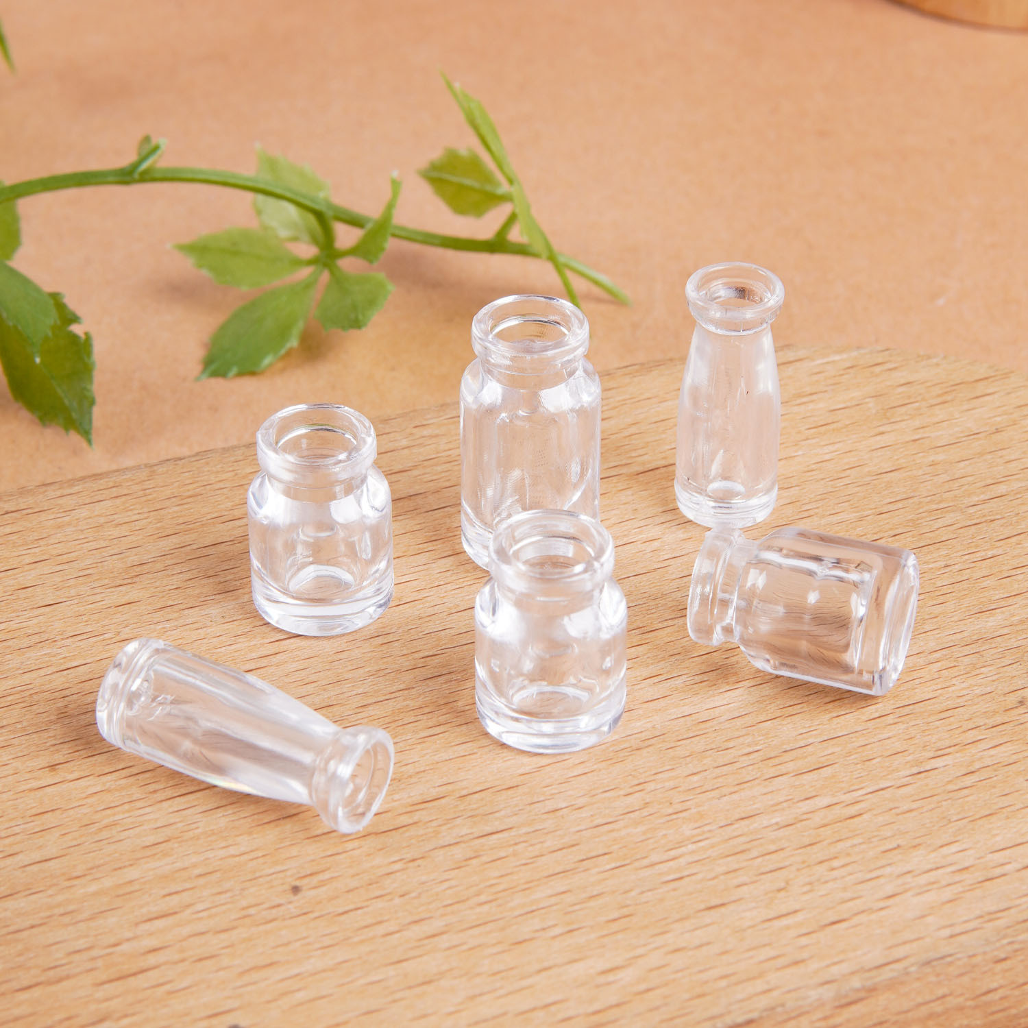 Miniature Simulation Small Flower Vase, Wishing Bottle, DIY Handmade Empty Bottle Container Accessories, Mini Food Toy Imitation Glass Bottle Toy