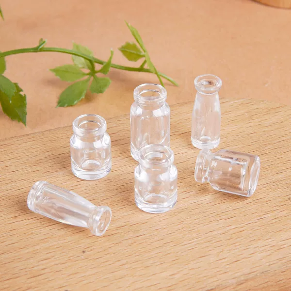 Miniature Simulation Small Flower Vase, Wishing Bottle, DIY Handmade Empty Bottle Container Accessories, Mini Food Toy Imitation Glass Bottle Toy