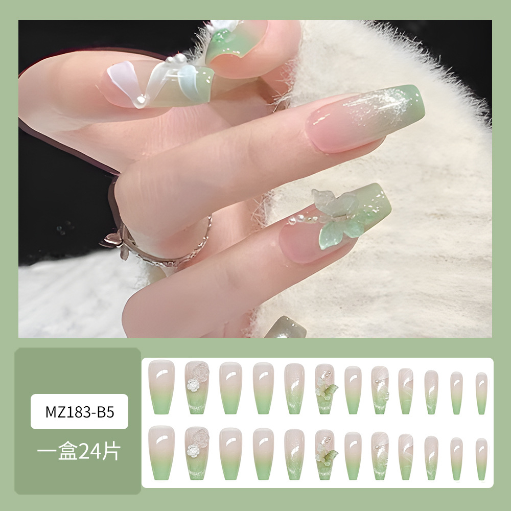 Uñas de desgaste hecho a mano al por mayor Pequeño Libro Rojo TikTok flash plata caliente mariposa pieza de uñas parche de uñas portátil