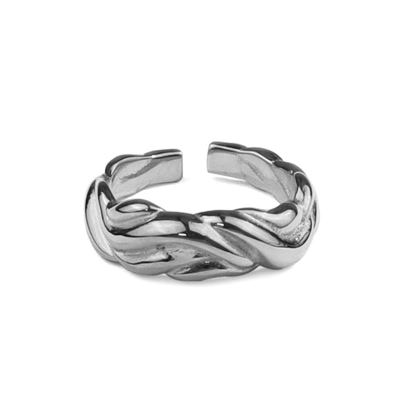 Korean fashion wave pattern index finger ring simple design geometric opening ring