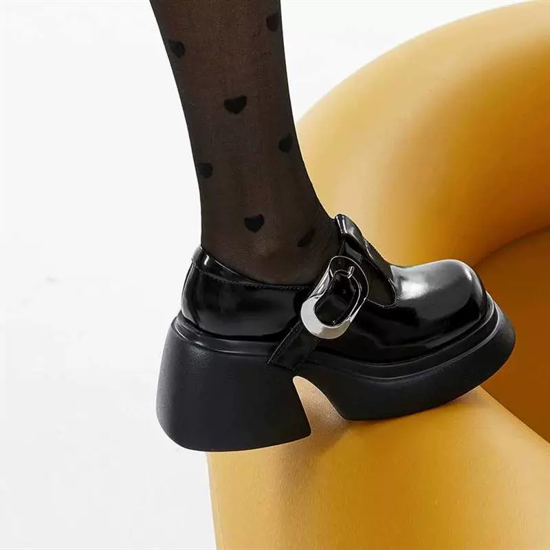 Все кожаные новые кожаные женские туфли на высоком каблуке весенне-осенние кожаные туфли Джокеры Британские весенние туфли 2023