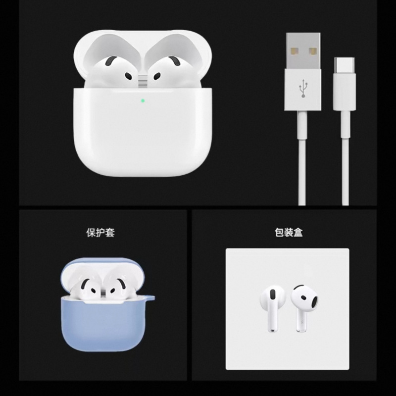 工厂华强北新款七代无线蓝牙耳机Air4高音质安卓通用半入耳式运动|undefined