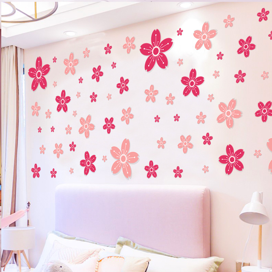 Bedroom Wall Decoration with Flowers to Cover up Ugly Spots and Fill Holes, Creative Self-Adhesive Wall Stickers As4705