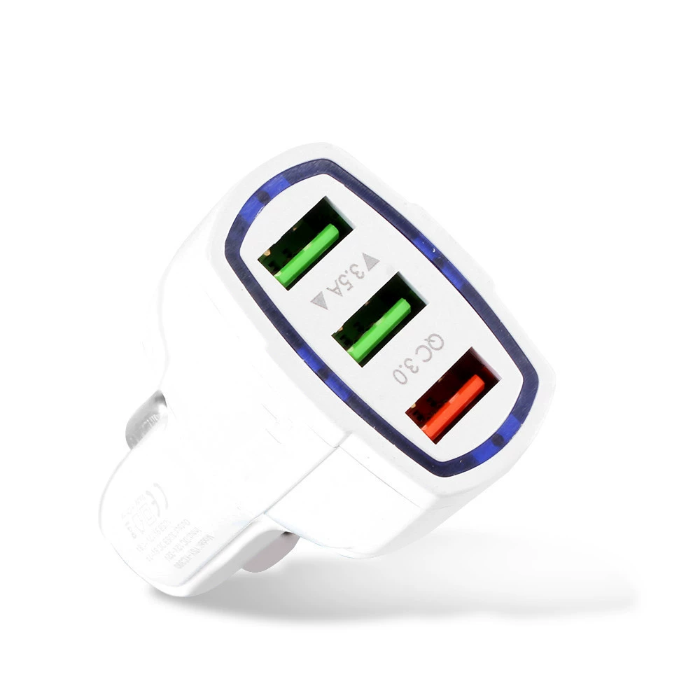 Оптовая продажа однонадцать три QC3.0 быстрая зарядка автомобилей 3.5A 3 USB интерфейса Мультимедийная USB автомобильная зарядка для мобильного телефона