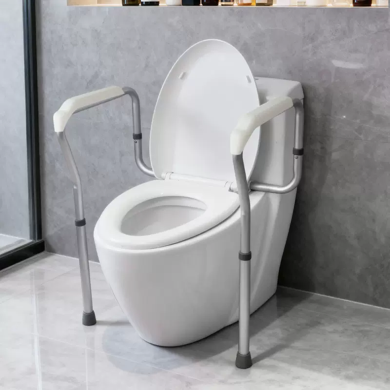 马桶扶手带扶手老人安全铝合金栏杆免打孔老人助力浴室厕所卫生间