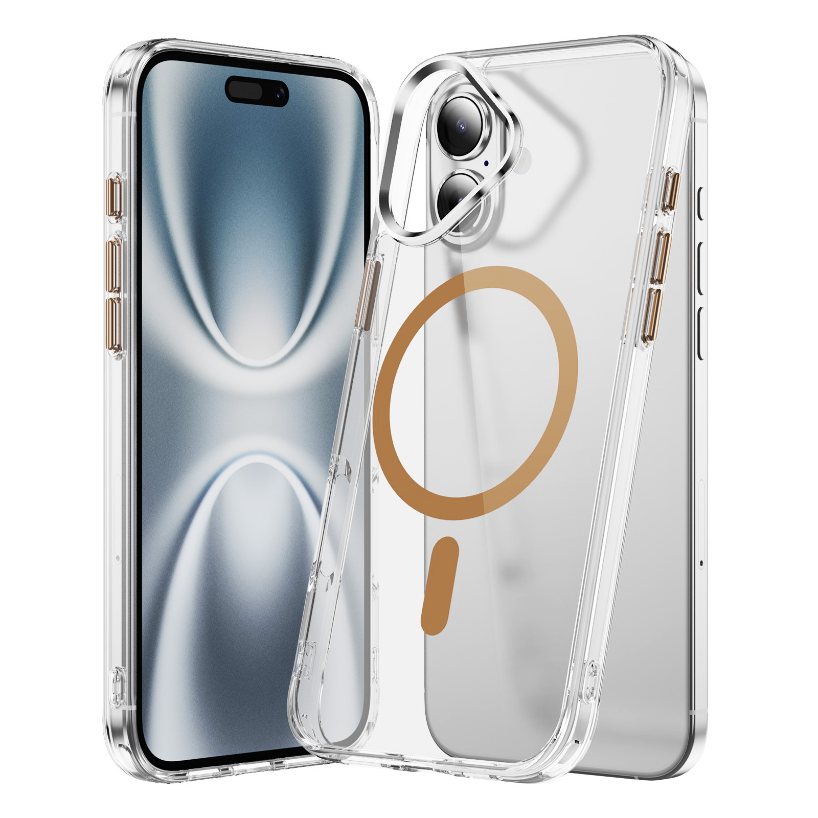 适用于苹果IPhone 17夹心磁环晶致 亚克力高品质透明壳保护套批发