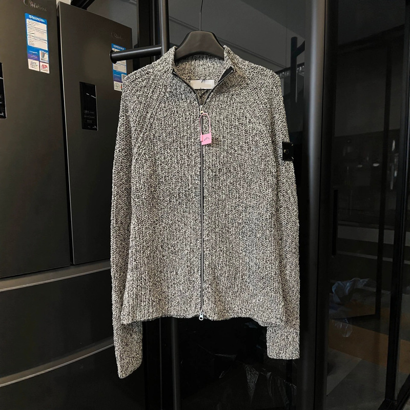 Island Home's correct style tweed zip-up knit cardigan for women, autumn and winter, coral color, lapel collar, long-sleeved sweater coat Island Home's correct style tweed zip-up knit cardigan for women, autumn and winter, coral color, lapel collar, long-sleeved sweater coat