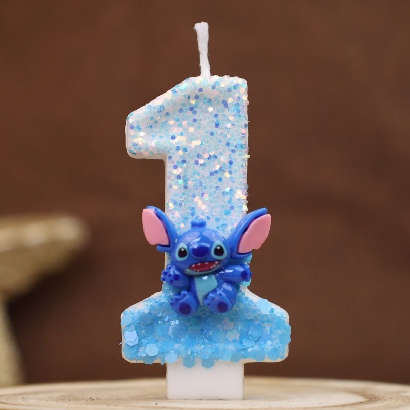 人気の Amazon ステッチ シリーズ デジタル キャンドル ピンクとブルーのクリエイティブな男性と女性の誕生日ケーキの装飾発光|undefined