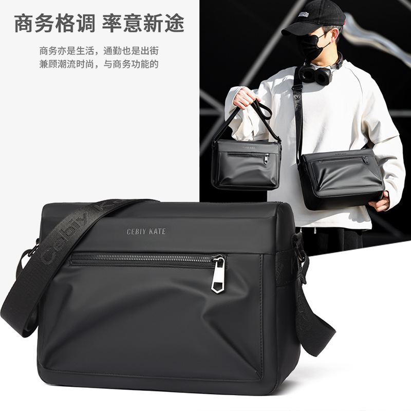 2026 Cross-Border Business Commuter Men's Crossbody Bag, Simple Short-Distance Travel Bag, Large Capacity Water-Resistant Shoulder Bag