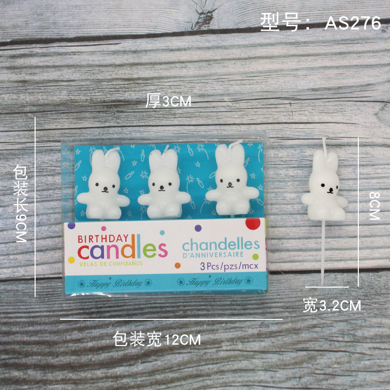 Vela de cumpleaños de dibujos animados al por mayor popular fiesta de flores oso dinosaurio donut cara sonriente vela de pastel para niños