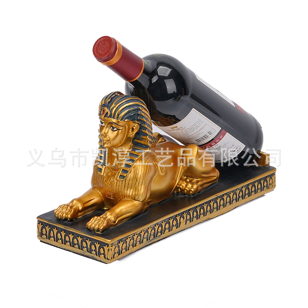 El mejor dios del gato egipcio Anubis, soporte de mango de vino, soporte de teléfono móvil, esfinge, adornos de resina