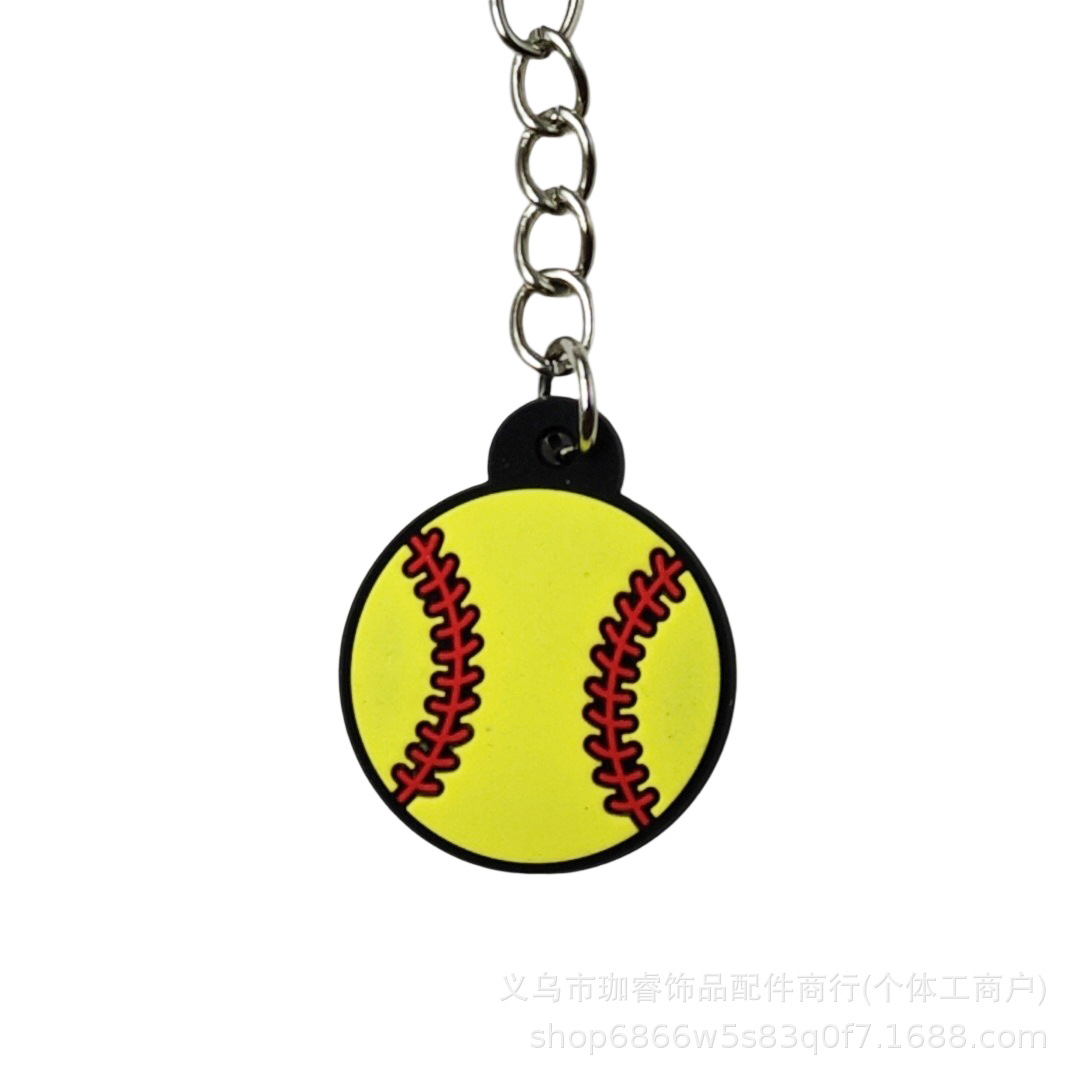 クリエイティブpvcサッカーブルーボールキーホルダーストラップシミュレーションスポーツ用品ラグビーテニスイベントプレゼント卸売り