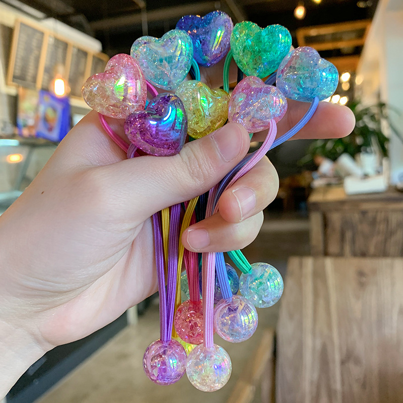 19g Weight Hair Tie Hair Accessories Type 2 pairs Quantity Casual, Daily Occasion Acrylic Material Heart Shape, Horse Pattern All Seasons Season Kid'S, Women's Gender Sweet Style Sweet Kid'S Women's Heart Shape Horse Acrylic Hair Tie 8