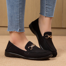 春夏季新款布鞋潮流时尚女士单鞋老北京布鞋一脚蹬平底豆豆鞋女鞋