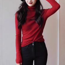 高领女100羊绒秋冬新款修身显瘦针织打底衫