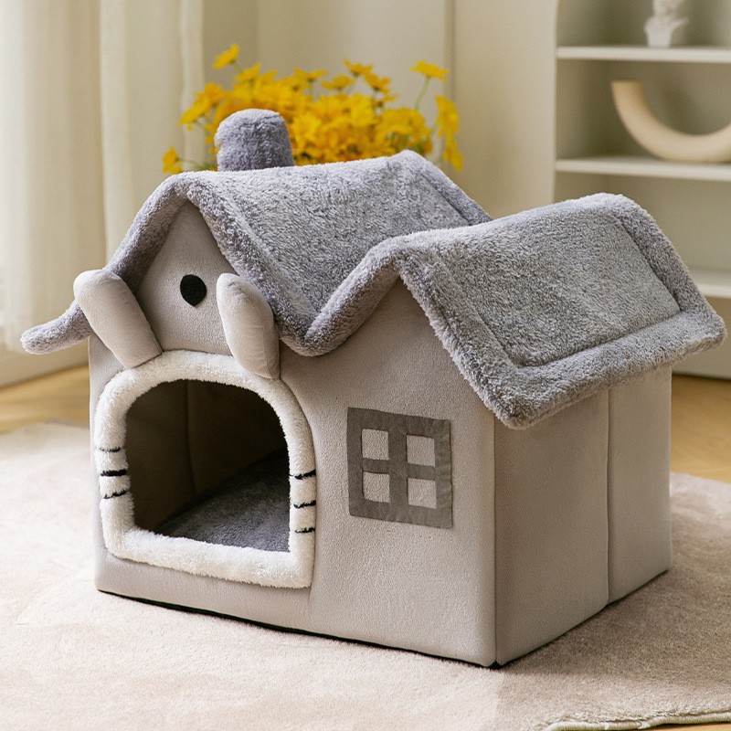 Casa-cama para perros medianos y pequeños, desmontable, para todas las estaciones, para gatos y perros
