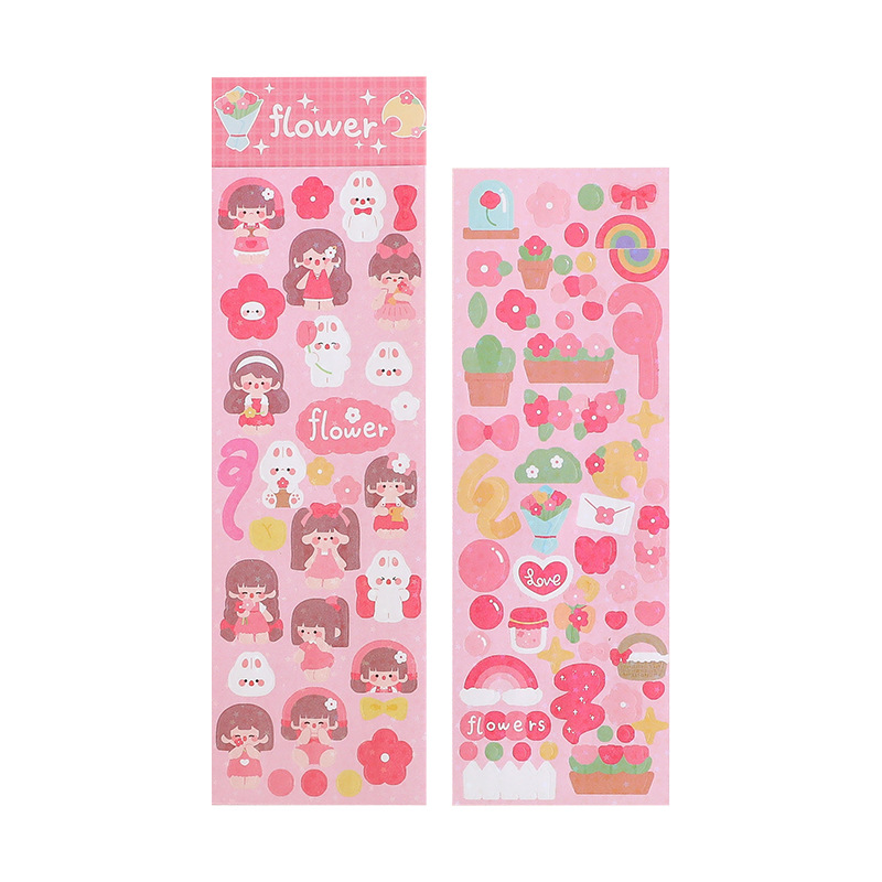 Lindo diario de dibujos animados pegatinas niña Ka Goo placa creativa pegatinas hechas a mano DIY pegatinas al por mayor