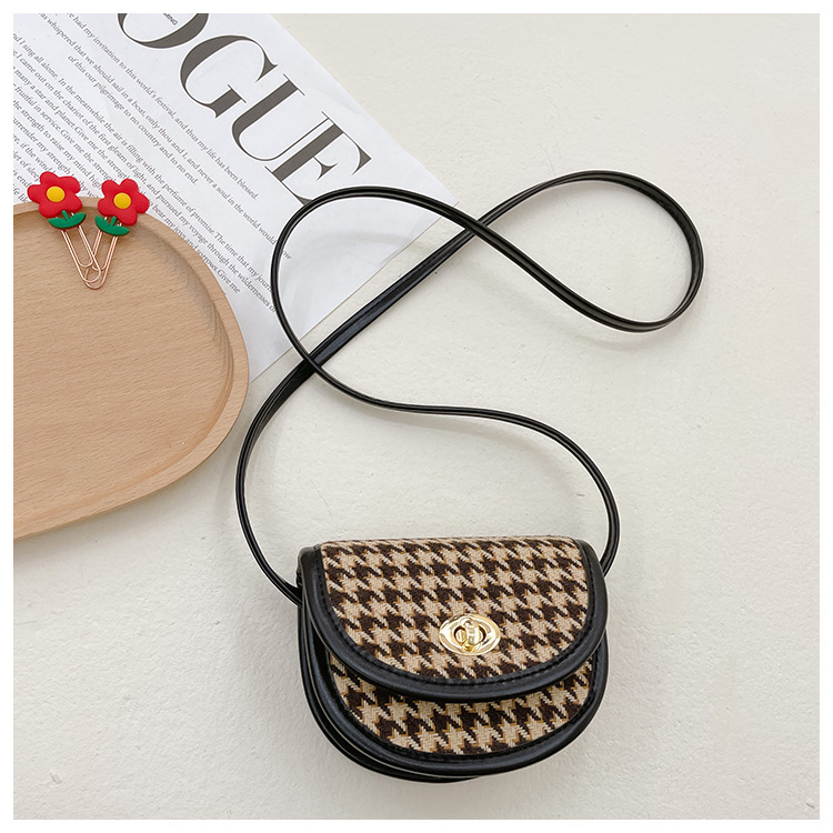 Nuevo bolso para niños estilo coreano houndstooth mini hombro mensajero bolsa padre-hijo monedero estilo occidental lápiz labial bolso de mujer