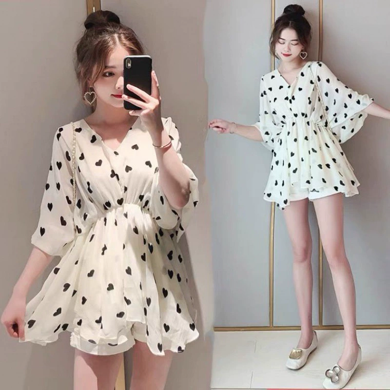 Summer clothing for pregnant, shiffon set, high-quality style, Korean style, Chanel style