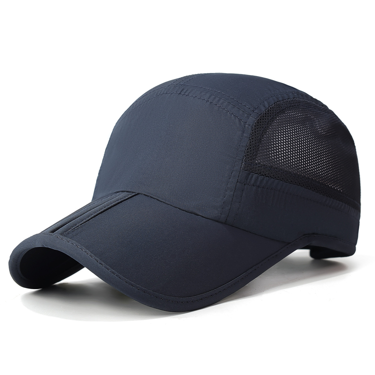 Gorra de béisbol de secado rápido con placa de luz plegable en verano, deportes al aire libre masculinos y femeninos, carrera de montañismo, sombreado solar, transpirable y casual gorra de pato