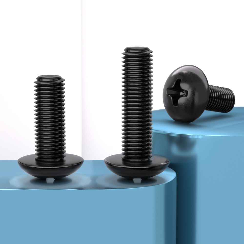 黑色304不锈钢十字大扁头螺丝大全伞头长螺钉螺杆M2M2.5M3M4M5M6