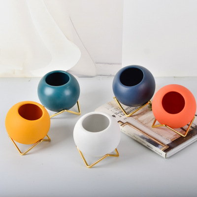 modern Simplicity fresh Flower pot Morandi Color a living room desktop hotel ceramics Floral organ originality Potted plant