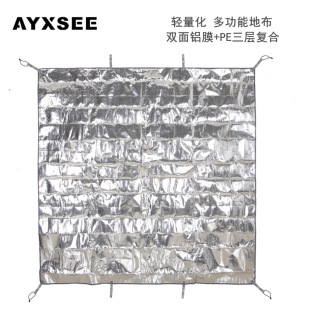Ayxsee Thickeneded Pe Aluminum Foil Picnic Mat Tent Moisture-Proof Mat Floor Cloth Double-Sided Aluminum Film Beach Camping Style Portable Mat