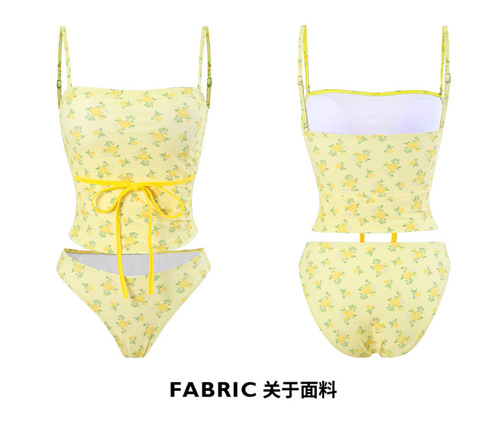 Retro Tie Dye Bandeau Bikini  New Summer Sexy Inner Slim Fit Back Split Swimsuit