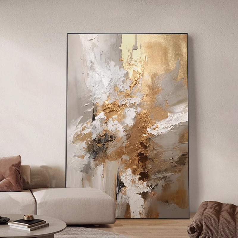 Oil Painting Living Room Hanging Painting Modern Minimalist Sofa Background Wall Floor Painting High-End Entrance Corridor Abstract Decorative Painting