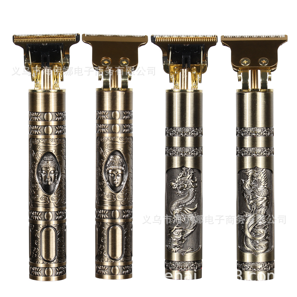 Transfronterizo dedicado hiena recargable pan dragón aceite cabeza cortadora de cabello Buda cabeza eléctrica cortadora de cabello talla cortadora de cabello