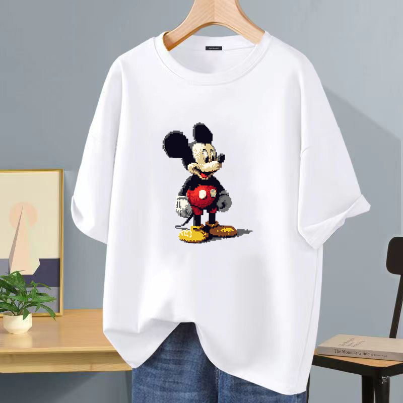 Camiseta de manga corta blanca de seda de hielo, logotipo impreso, ropa de clase, ropa de trabajo de bricolaje, camiseta de cuello redondo, manga corta impresa