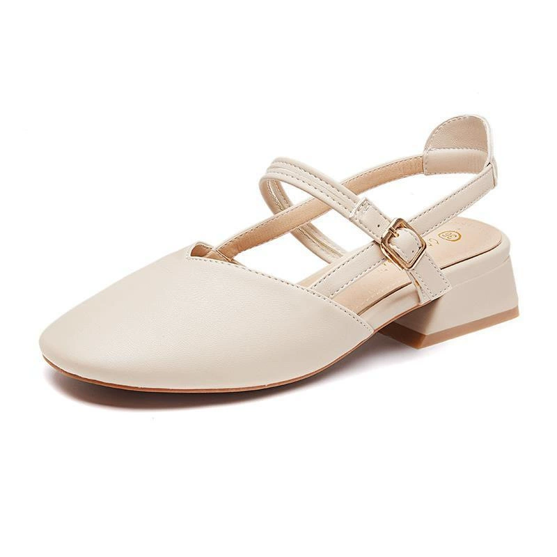 Mid-heel Women's Sandals, 3 cm Heel, Korean Retro Fairy Style, Summer Student Versatile