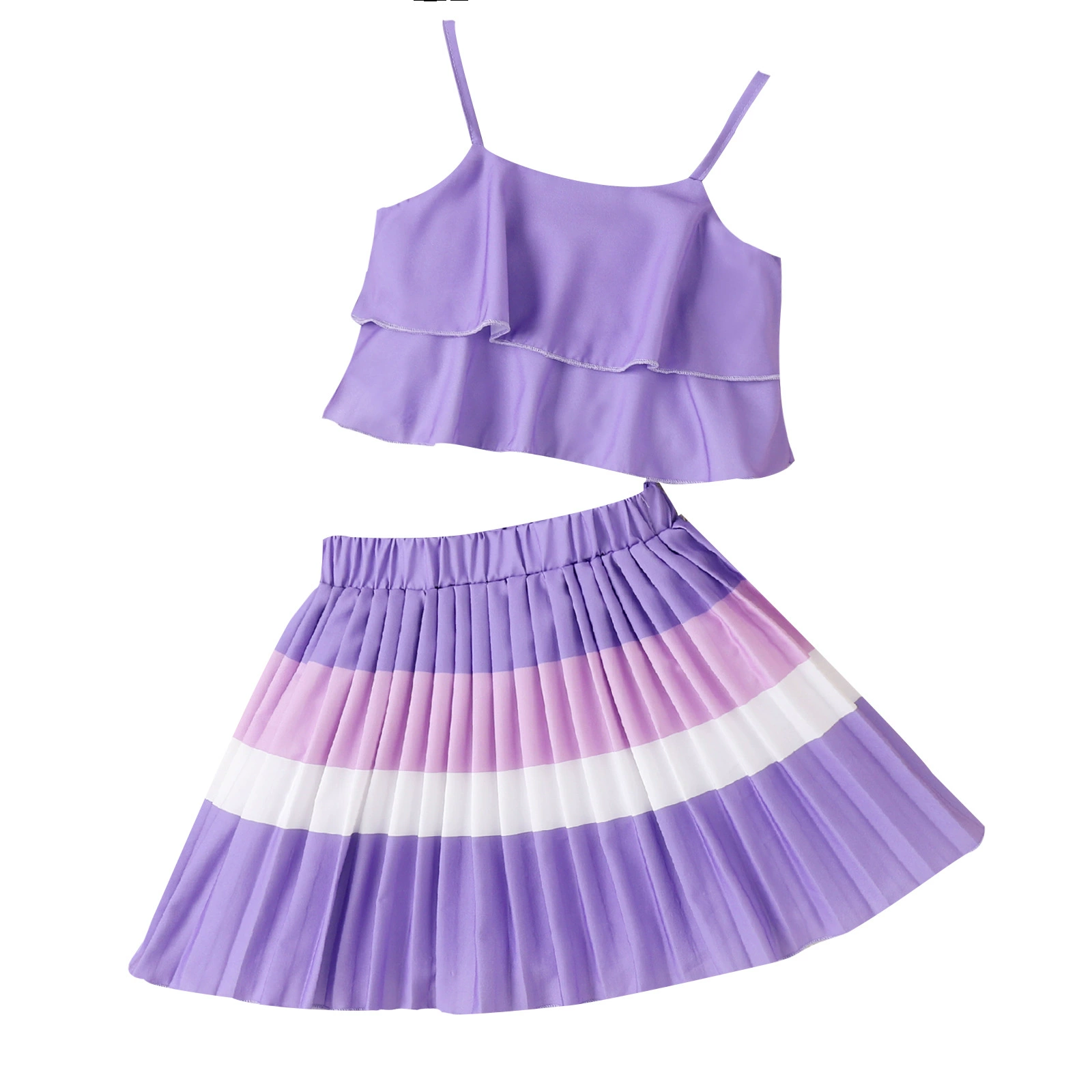 宝薪 Модная футболка, pleated skirt, набор, детская одежда, европейский стиль