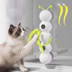 アマゾンの新型猫インタラクティブ玩具毛虫追楽電動羽毛強力吸盤自ハイレバー猫棒