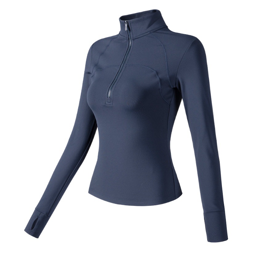 国境を越えた半ジッパーヨガ服ガードル長袖運動上着の軽贅沢ジャケット秋の新型女性