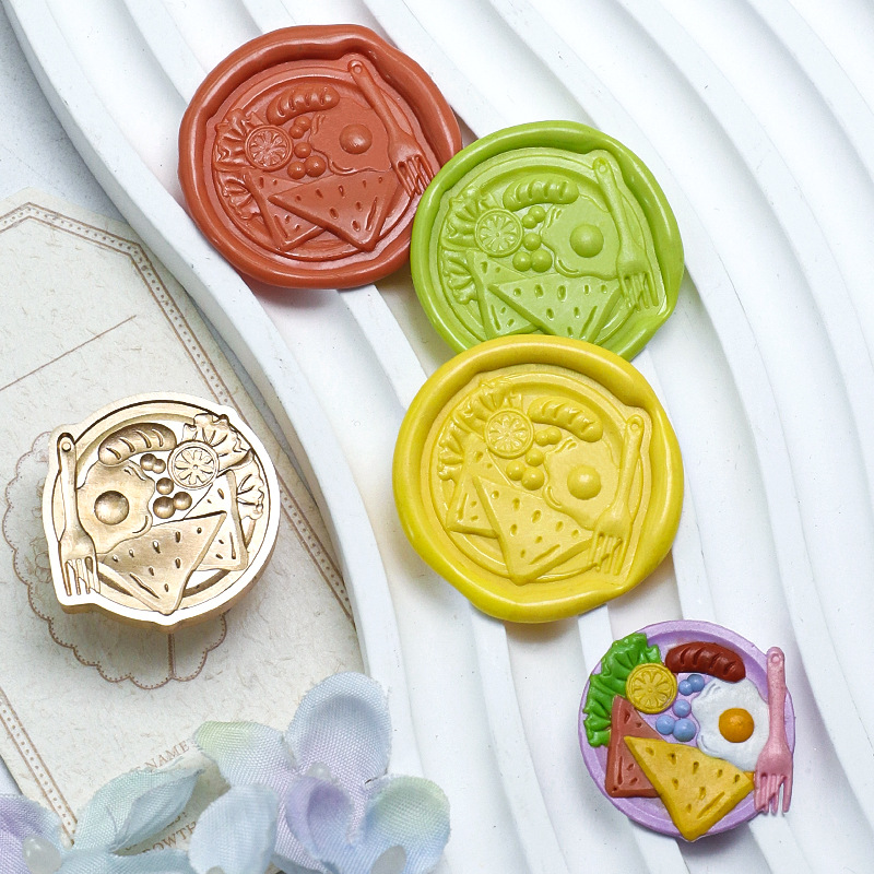 Nuevo sello de pintura de fuego serie de postres en relieve donut cake macaron sello cabeza sobre sello invitación Decoración