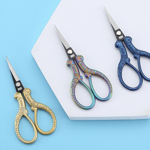 Retro scissors stainless steel household scissors window grill wool embroidery scissors handmade student art multi-functional