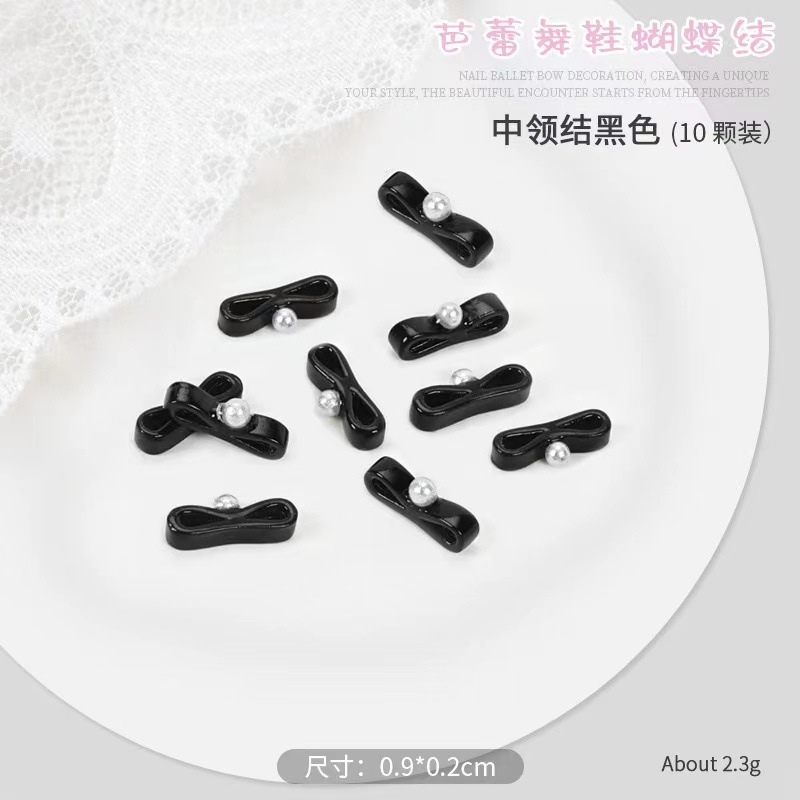 Pequeño libro rojo explosión zapatos de ballet arco flotante joyería de manicura corbata tridimensional 10 paquetes de aleación