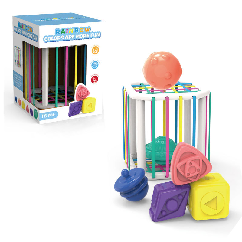 Infantil educación temprana Arco Iris selle mano sensorial entrenamiento fino bloques de construcción color iluminación cognitiva Juguetes