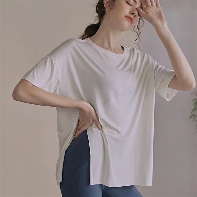 Mesh breathable workout clothes T-shirt women's loose running sports Blouse Autumn slimming yoga short sleeve top quick-drying