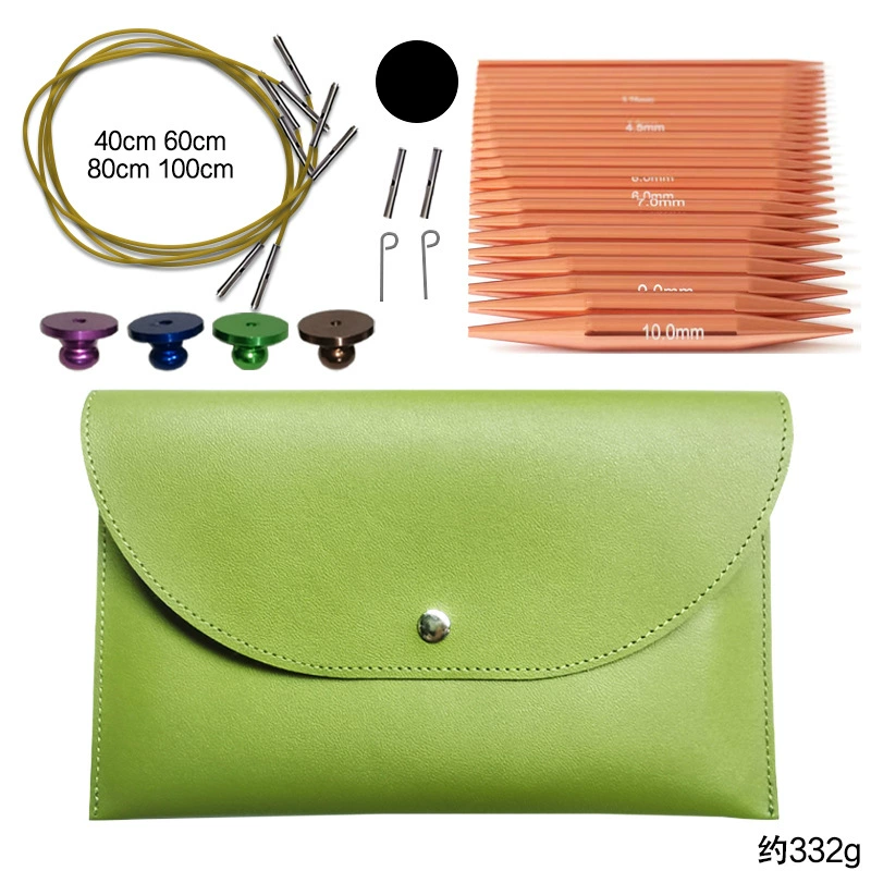 Трансграничные плетеные инструменты иглы для свитера U-образная игла Съемная циркуляция использования стручка зеленого кольца с аксессуарами