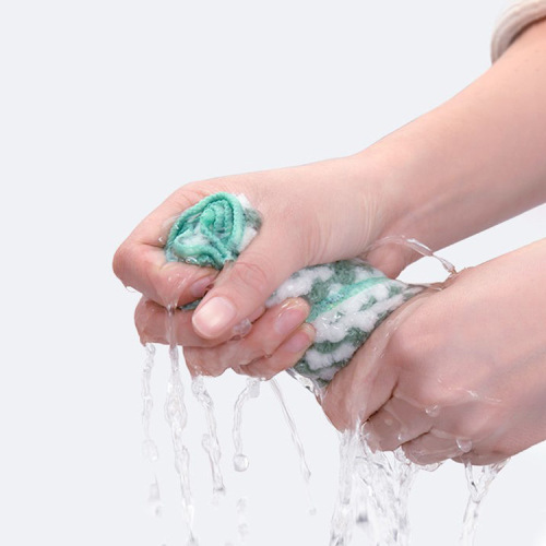 厨房清洁波浪纹抹布吸水洗碗神器不沾油条纹洗碗布加厚不掉毛抹布