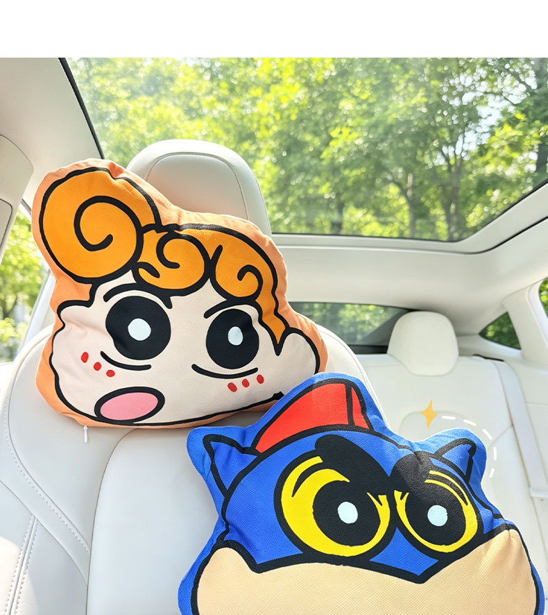 Crayon Shin-Chan Car Headrest Neck Pillow Cute Car Pillow Office Seat Cushion Lumbar Support Home Use
