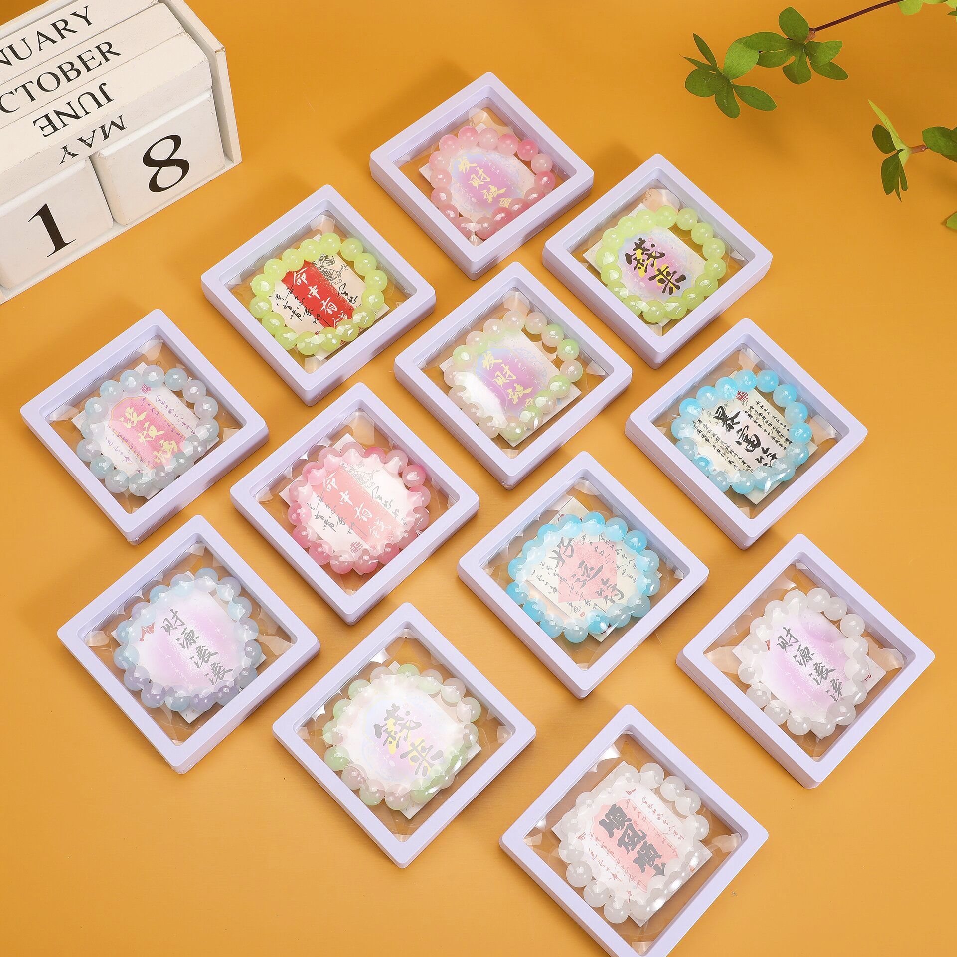 B pulsera de té blanco Qinghuan de dos colores pulsera de cristal cuentas al por mayor pulseras regalos Yiwu al por mayor