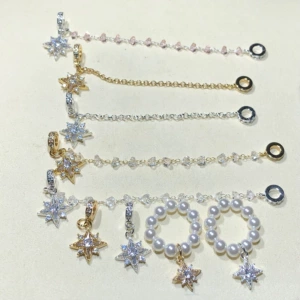 14K Gold-Filled High Color Retention Crystal DIY Accessories Four-Pointed Star Pendant Zircon Chain Bead Bracelet Handmade Beads