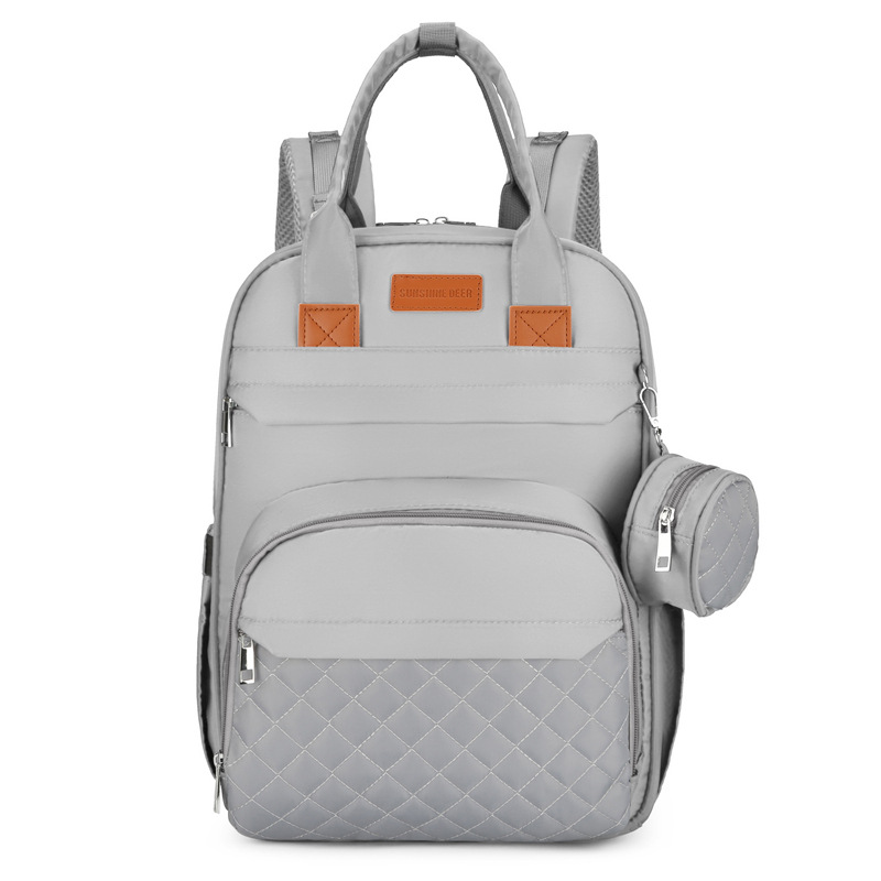 Cross-Border Multifunctional Mommy Bag Large Capacity Portable Waterproof Mother and Baby Bag Insulated Milk Warehouse Backpack Stroller