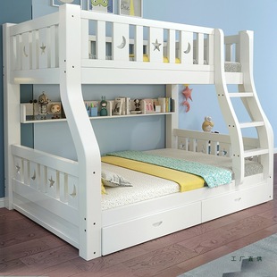 All Solid Wood High and Low Bunk Beds, Bunk Beds, Double Beds, Multi-Functional Two-Story Wooden Beds, Children's Beds