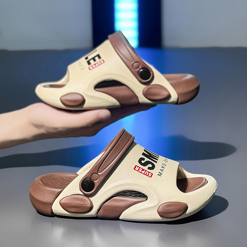 Children's Two-Wear Slippers Summer New Boys' Non-Slip Soft-Soled Beach Sandals for Middle-Aged and Older Girls Thick-Soled Slippers