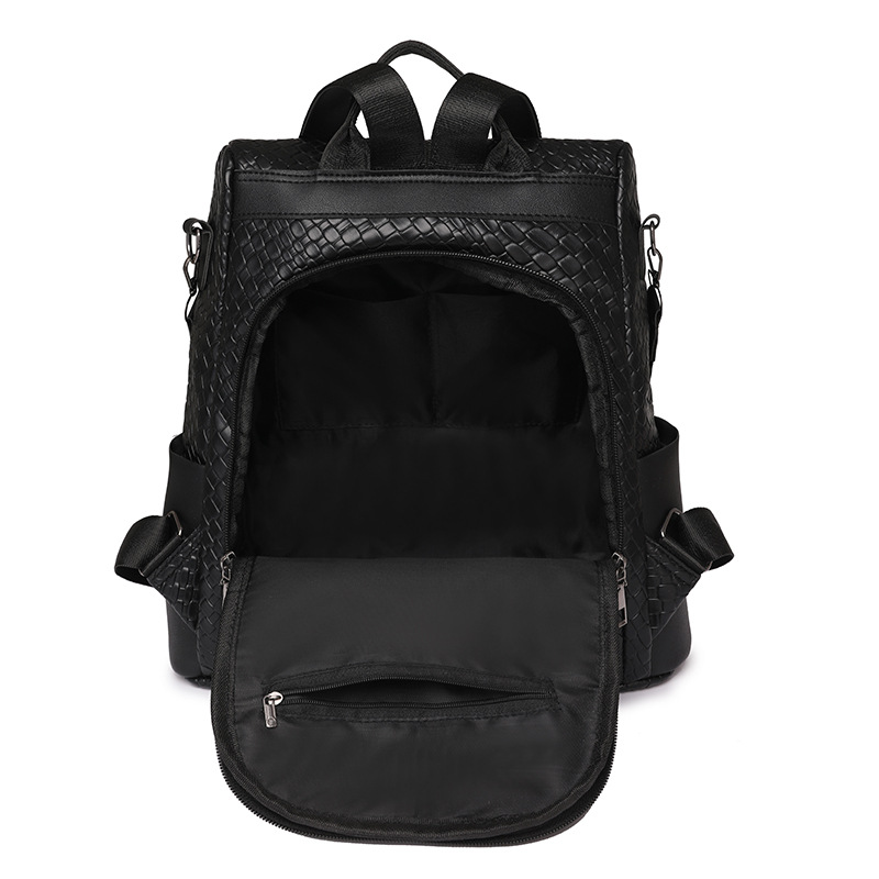 Comercio exterior al por mayor 2024 Nueva mochila antirrobo tejida tendencia de la moda de las mujeres de gran capacidad de doble uso mochila de viaje